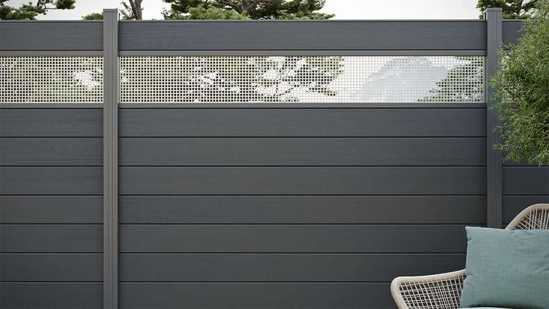 planeo Gardence Strong - BPC-Gartenzaun Quadratisch Anthrazitgrau