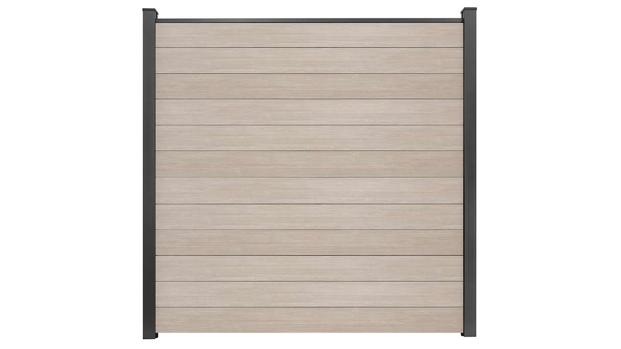 planeo Gardence Simply Small - PVC-Steckzaun Sheffield Oak light 180 x 180 cm