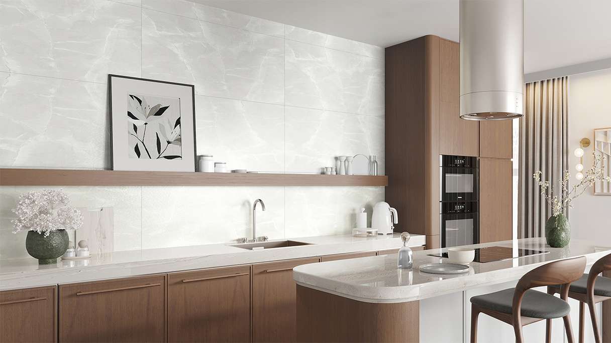 planeo Wandverkleidung SPC - CeraRock Tile Light Grey Marble 120 x 60 cm