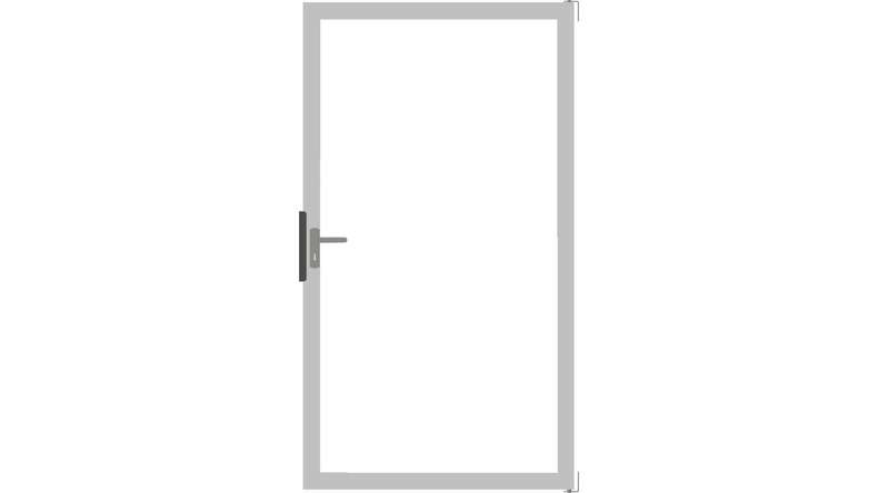 planeo Gardence Flair - Glas-Sichtschutz Tor Universal-DIN Klarglas mit Anthrazit-Alurahmen 100 x 180 cm
