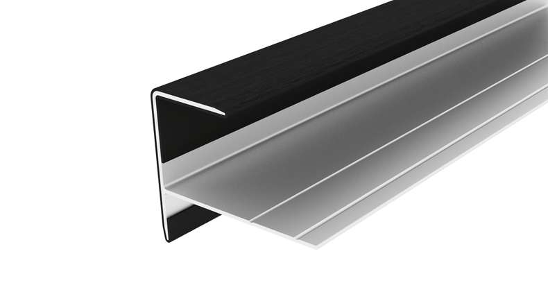 planeo LINEA - Alu CoEx Endprofil Schwarz 3000 x 74 x 61 mm