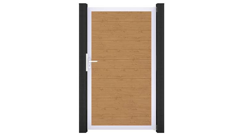planeo Gardence Simply Small - PVC-Universaltor Asteiche Natur mit Alu-Rahmen 100 x 180 cm