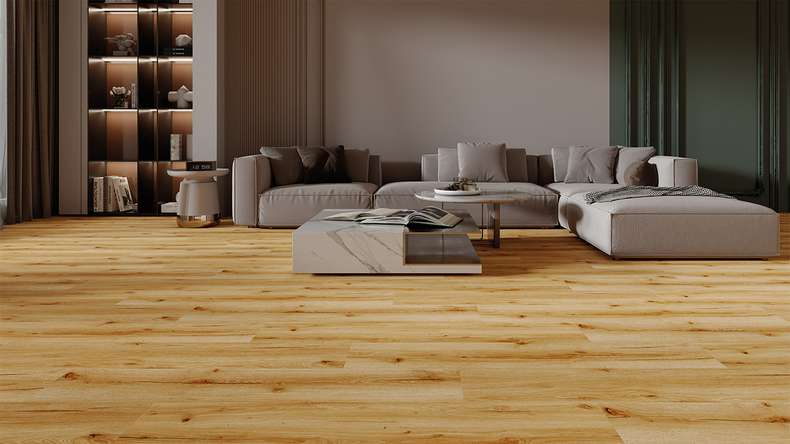 planeo Rigid Klick Vinyl - HOMEtec Pro 50 IXPE Golden Nature Oak | Trittschalldämmung integr. (RP-E50-2)