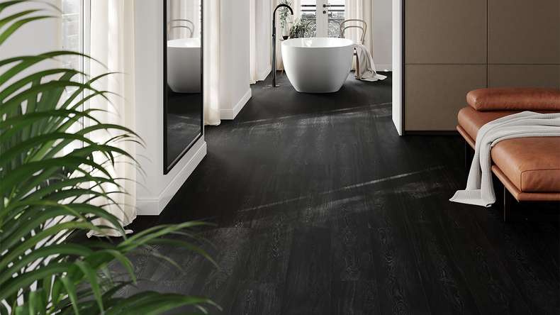 planeo Rigid Klick Vinyl - Wood Black | Trittschalldämmung integr. (100P190-N)