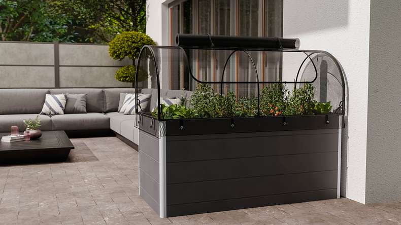 planeo Hochbeetaufsatz Netz - Schwarz 149.9 x 69.4 x 62 cm
