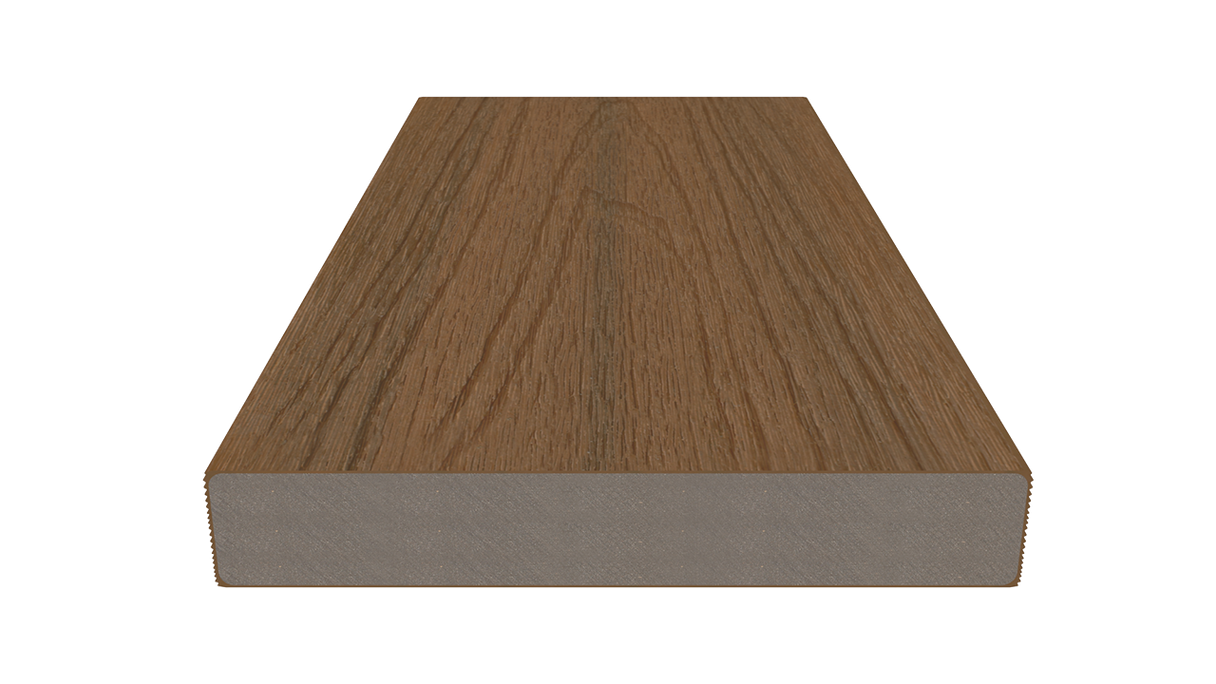 planeo UNIDeck - WPC CoEx ummantelte Terrassendiele Burma Teak 3m - strukturiert/glatt gebürstet
