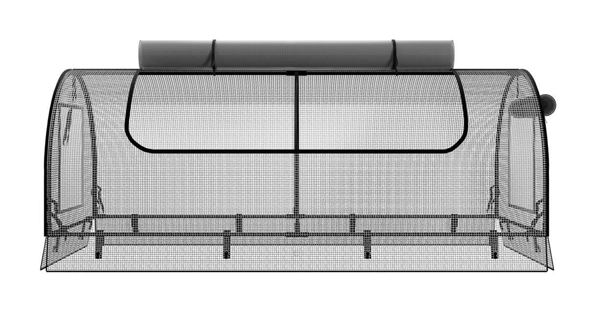 planeo Hochbeetaufsatz Netz PE - Weiß 149.9 x 69.4 x 62 cm