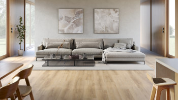 planeo Rigid Klick Vinyl - SolutionX 2in1 Eiche Hellbraun | Trittschalldämmung integr. (ECF-0008)