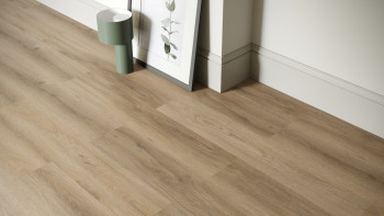 planeo Rigid Klick Vinyl - SolutionX 2in1 Eiche Hellbraun | Trittschalldämmung integr. (ECF-0008)
