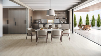 planeo Rigid Klick Vinyl - SolutionX 2in1 Eiche Cremeweiß | Trittschalldämmung integr. (ECF-0074)