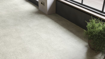 planeo Rigid Klick Vinyl - SolutionX 2in1 Betongrau Hell | Trittschalldämmung integr. (ECF-0099)