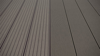 planeo LineWood WPC Terrassendiele Massiv - Hellgrau 3m gerillt/genutet