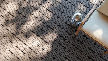 planeo LineWood WPC Terrassendiele Massiv - Hellgrau 3m gerillt/genutet