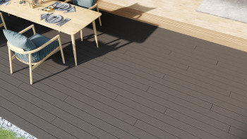 planeo LineWood WPC Terrassendiele Massiv - Hellgrau 3m gerillt/genutet