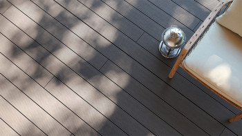 planeo LineWood WPC Terrassendiele Massiv - Hellgrau 3m gerillt/genutet