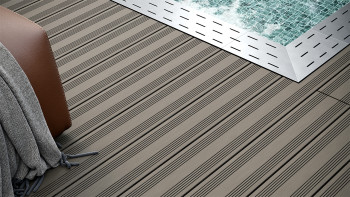planeo SolidWood WPC Terrassendiele Massiv - Hellgrau 3m französisch/strukturiert