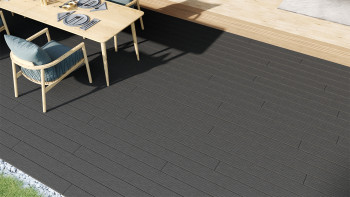 planeo LineWood WPC Terrassendiele Massiv - Dunkelgrau 3m gerillt/genutet