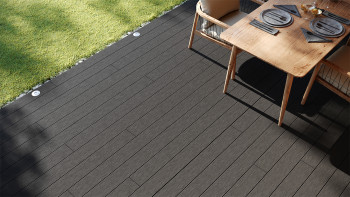 planeo LineWood WPC Terrassendiele Massiv - Dunkelgrau 3m gerillt/genutet