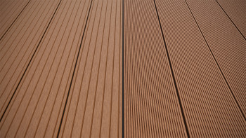 planeo LineWood WPC Terrassendiele Massiv - Hellbraun 3m gerillt/genutet