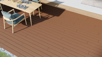 planeo LineWood WPC Terrassendiele Massiv - Hellbraun 3m gerillt/genutet