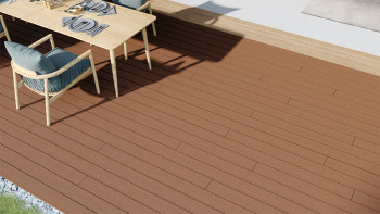 planeo LineWood WPC Terrassendiele Massiv - Hellbraun 3m gerillt/genutet
