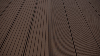 planeo LineWood WPC Terrassendiele Massiv - Dunkelbraun 3m gerillt/genutet