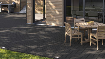 planeo AntikWood WPC Terrassendiele Massiv - Anthrazitgrau 3m antik gealtert