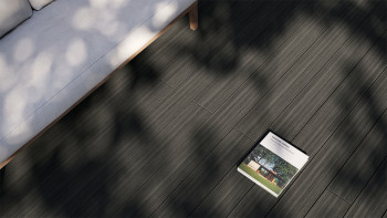 planeo AntikWood WPC Terrassendiele Massiv - Anthrazitgrau 3m antik gealtert