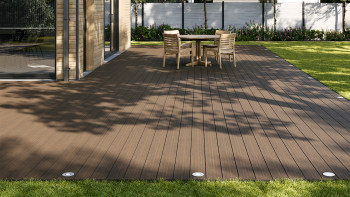 planeo AntikWood WPC Terrassendiele Massiv - Hellbraun 3m antik gealtert