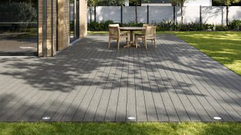 planeo AntikWood WPC Terrassendiele Massiv - Steingrau 3m antik gealtert