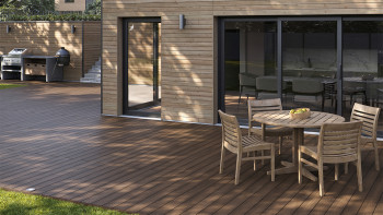 planeo AntikWood WPC Terrassendiele Massiv - Braun 3m antik gealtert