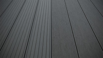 planeo LightWood WPC Terrassendiele Hohlkammer - Dunkelgrau 3m gerillt/genutet