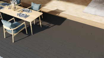 planeo LightWood WPC Terrassendiele Hohlkammer - Dunkelgrau 3m gerillt/genutet