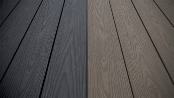 planeo CoEXWood WPC Terrassendiele Massiv ummantelt - Anthrazitgrau/Graubraun 3m strukturiert