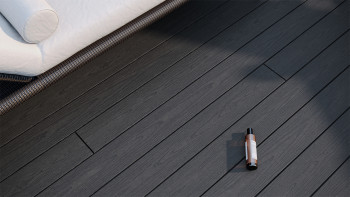 planeo CoEXWood WPC Terrassendiele Massiv ummantelt - Anthrazitgrau/Graubraun 3m strukturiert