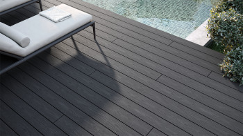 planeo CoEXWood WPC Terrassendiele Massiv ummantelt - Anthrazitgrau/Graubraun 3m strukturiert
