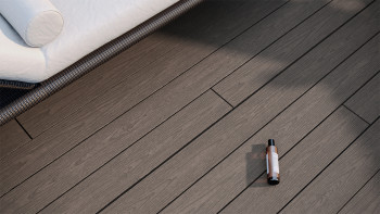 planeo CoEXWood WPC Terrassendiele Massiv ummantelt - Anthrazitgrau/Graubraun 3m strukturiert