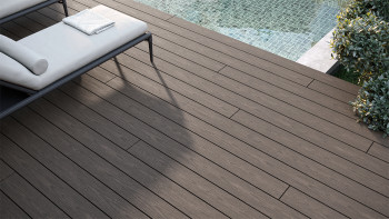 planeo CoEXWood WPC Terrassendiele Massiv ummantelt - Anthrazitgrau/Graubraun 3m strukturiert