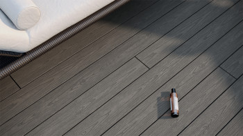 planeo CoEXWood WPC Terrassendiele Massiv ummantelt - Grau/Zement 3m strukturiert