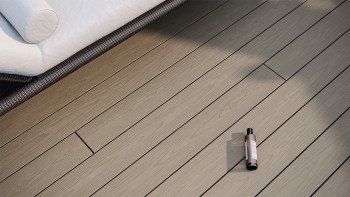 planeo CoEXWood WPC Terrassendiele Massiv ummantelt - Grau/Zement 3m strukturiert