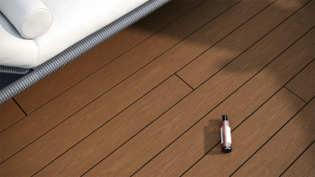 planeo CoEXWood WPC Terrassendiele Massiv ummantelt - Sand/Karamell 3m strukturiert