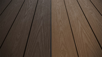 planeo CoEXWood WPC Terrassendiele Massiv ummantelt - Hellbraun/Dunkelbraun 3m strukturiert