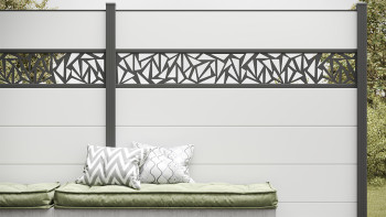 planeo Gardence Simply - PVC-Steckzaun Quadratisch Weiß 180 x 180 cm