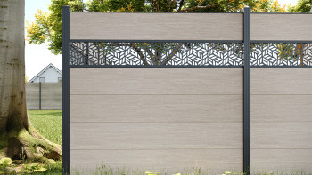 planeo Gardence Simply - PVC-Steckzaun Quadratisch Sheffield Oak
