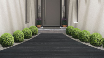 planeo WPC-Terrassendiele Massiv Dunkelgrau - strukturiert/gerillt