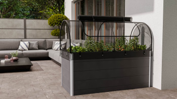 planeo Hochbeetaufsatz Netz - Schwarz 149.9 x 69.4 x 62 cm