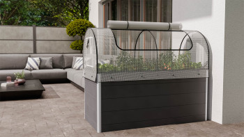 planeo Hochbeetaufsatz Netz PE - Weiß 149.9 x 69.4 x 62 cm