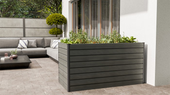 planeo BPC-Rhombus Hochbeet Rechteck - Steingrau co-ex. 150 x 70 x 79 cm