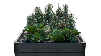 planeo BPC-Rhombus Hochbeet Rechteck - Steingrau co-ex. 150 x 70 x 79 cm