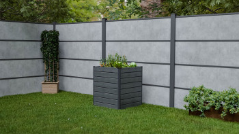 planeo BPC-Rhombus Hochbeet Cube - Steingrau co-ex. 70 x 70 x 79 cm